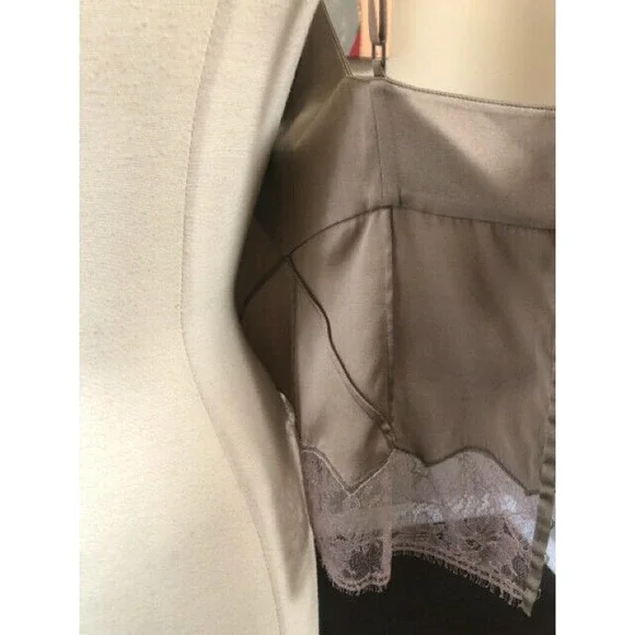 Kaufmanfranco Taupe Beige Silk Bustier Corset Top Blouse